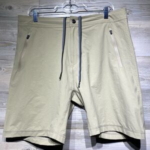 Mack Weldon Stealth Shorts Men's Large Brown Performance Perforated Stretch